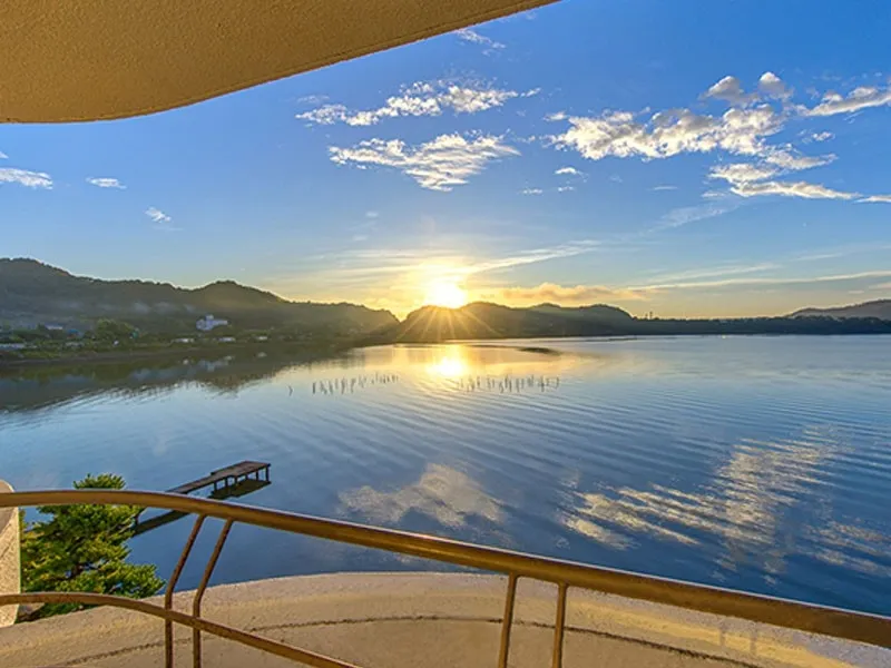 露天風呂から望む浜名湖の絶景
