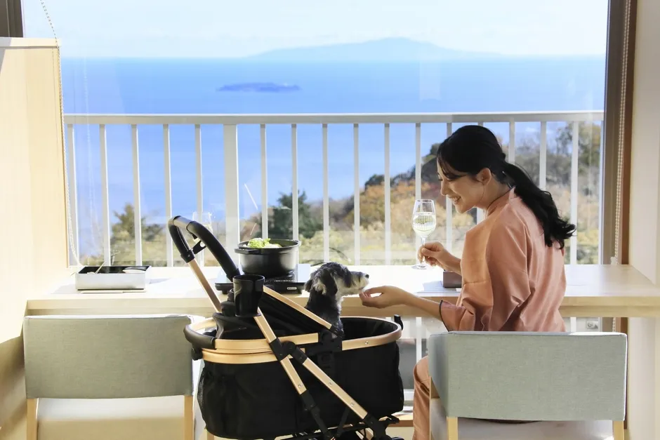 愛犬とテラスで過ごす時間