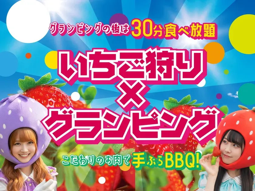 いちご狩りとBBQのプラン告知画像