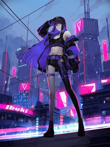 クールな女性キャラクターのイラスト