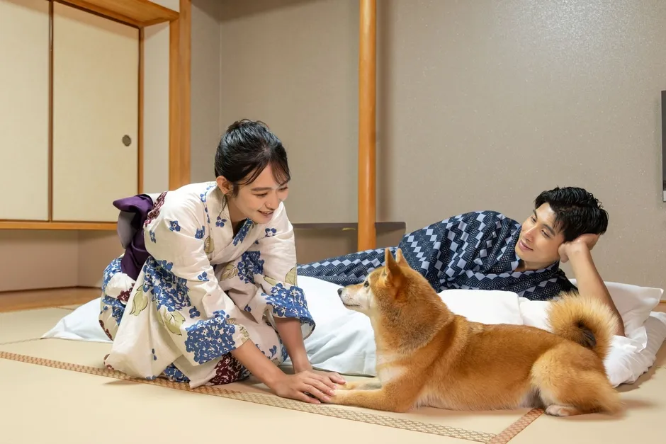 客室でくつろぐ様子