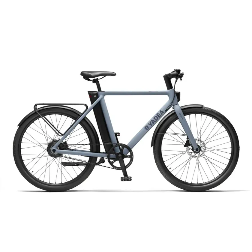 ブルーの電動アシスト自転車