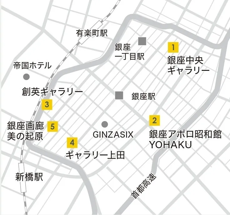 参加ギャラリーの地図