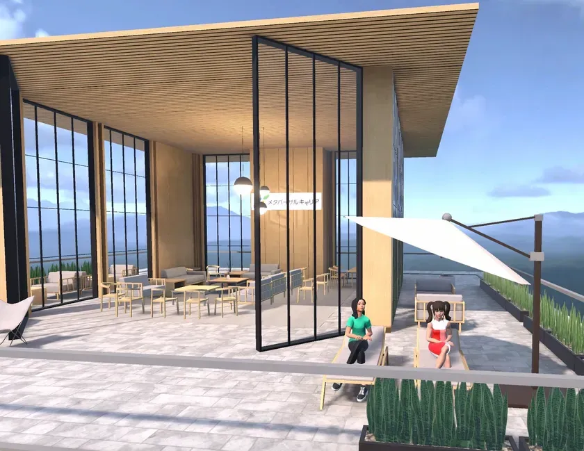 開放的な屋外テラスのような空間も