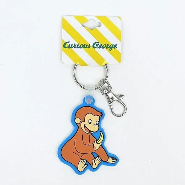 バナナを見つめるおさるのジョージのキーホルダー