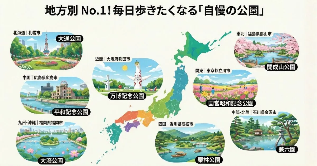 あなたの地元は？毎日歩きたくなる公園ランキング発表！