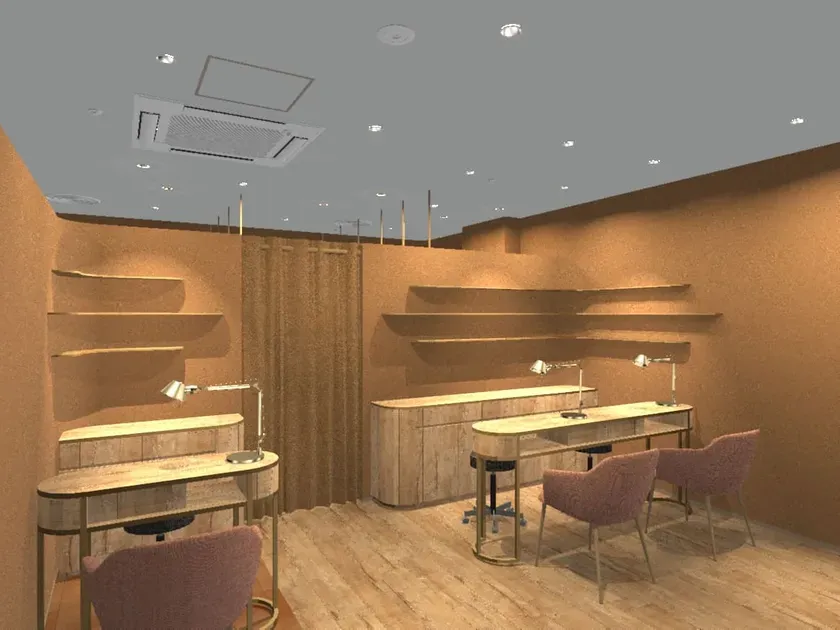 ネイルスペースも完備