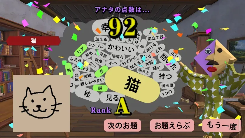 AIによる猫の絵の採点結果