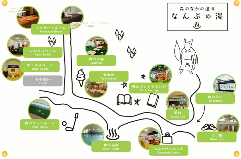 なんぶの湯フロアマップ