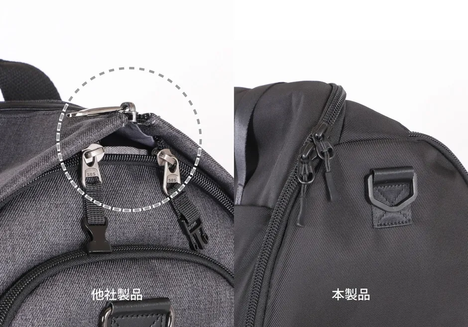 隙間の少ない一本型ジッパー