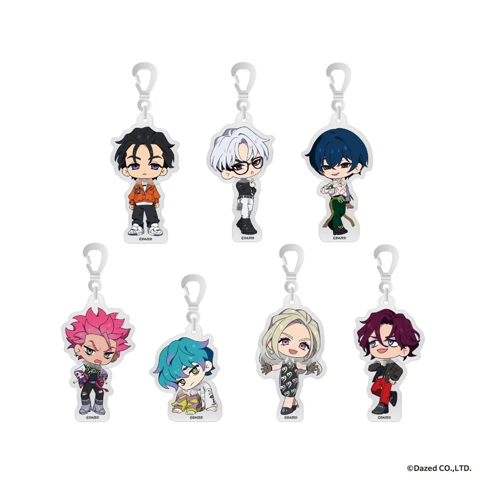 7人のキャラクターのキーホルダー