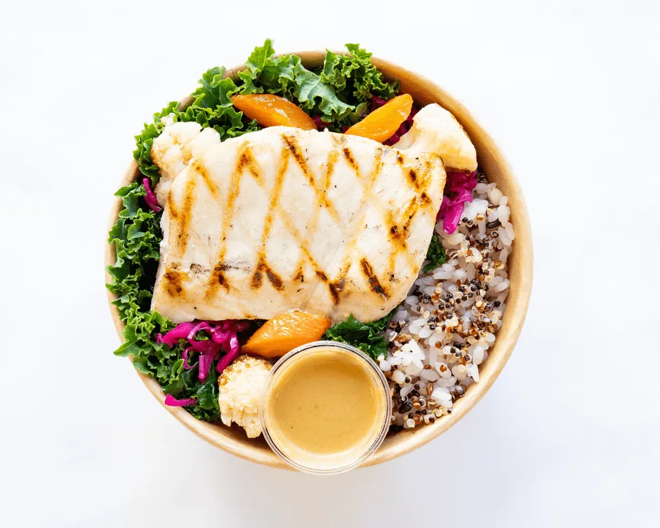 メカジキとグリル野菜のライスボウル