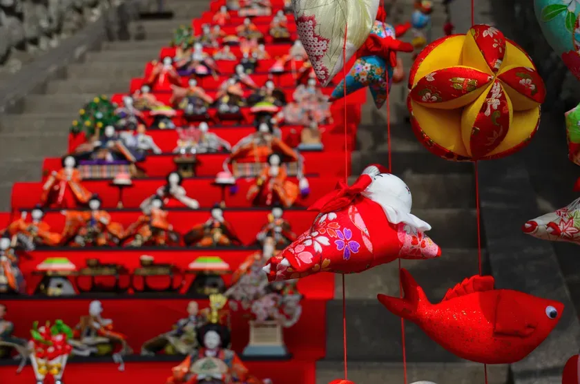 雛飾りのアップ